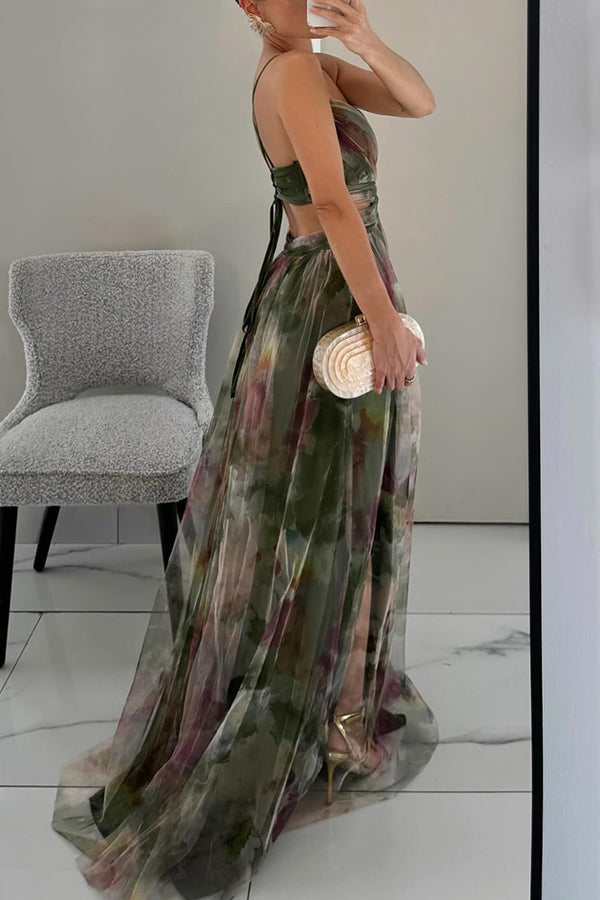 Floral Chiffon Wrap Maxi Dress product view 8 - Delvore