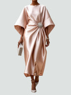 Women's Satin Kaftan Batwing Maxi Dress product view 5 - Delvore