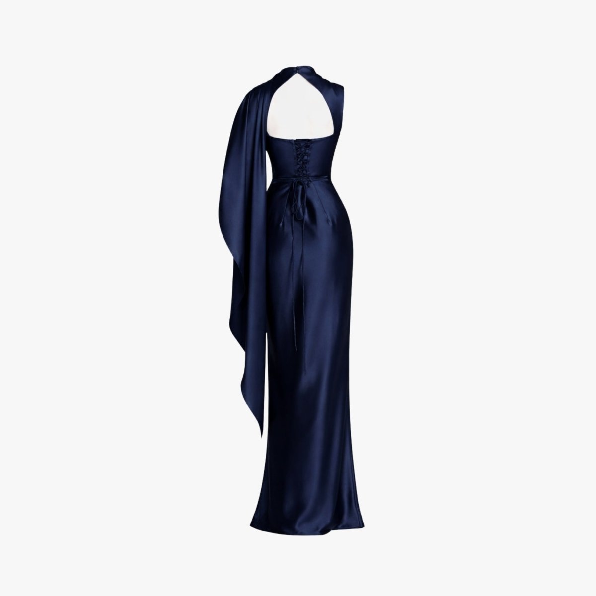 Satin Cape Sleeve Maxi Dress product view 5 - Delvore