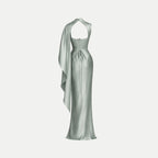 Satin Cape Sleeve Maxi Dress product view 10 - Delvore