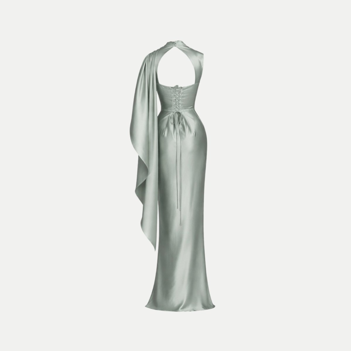 Satin Cape Sleeve Maxi Dress product view 10 - Delvore