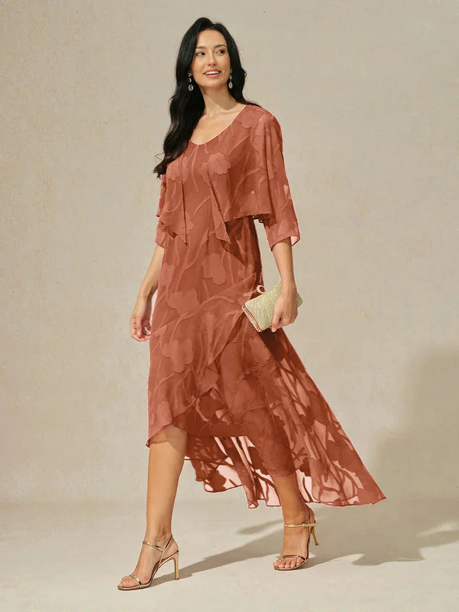 Women's Floral Burnout Chiffon Midi Dress product view 29 - Delvore