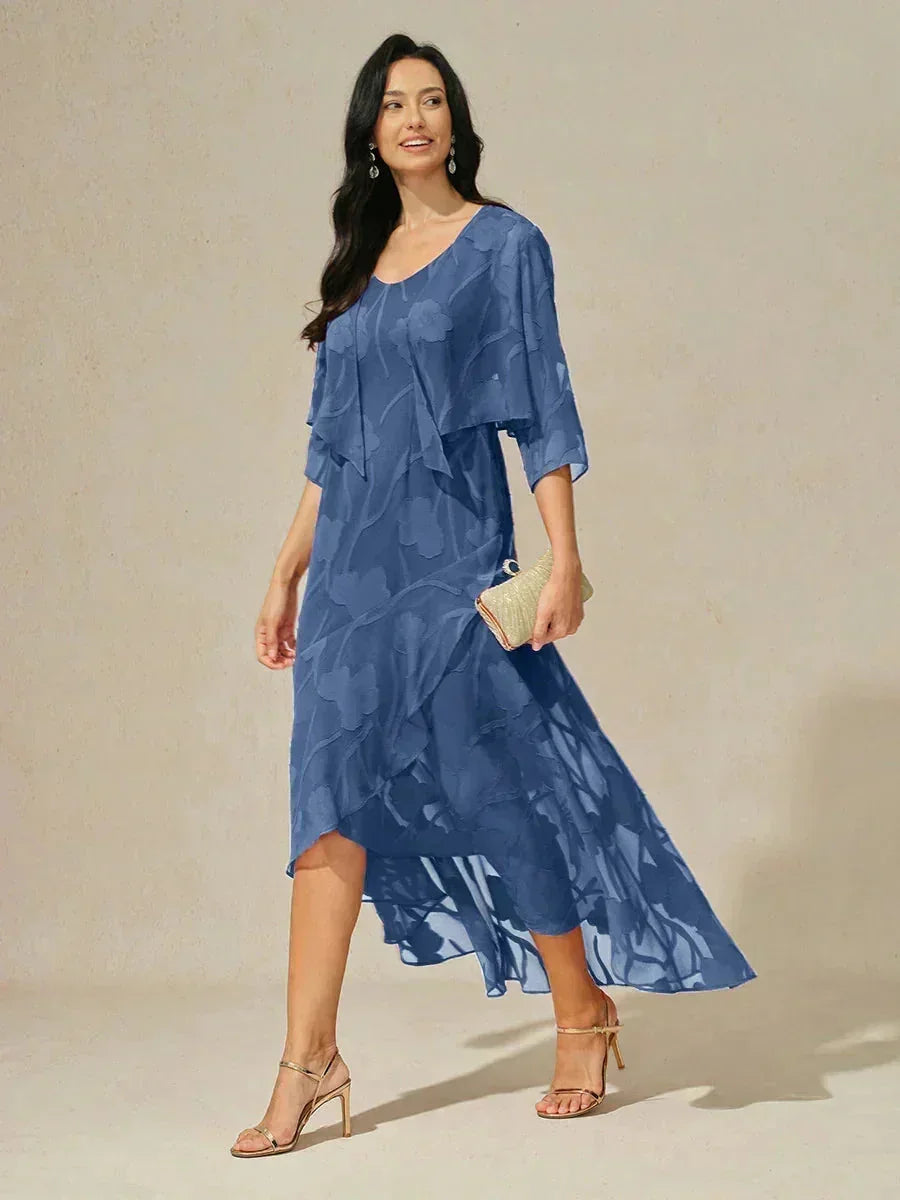 Women's Floral Burnout Chiffon Midi Dress product view 4 - Delvore