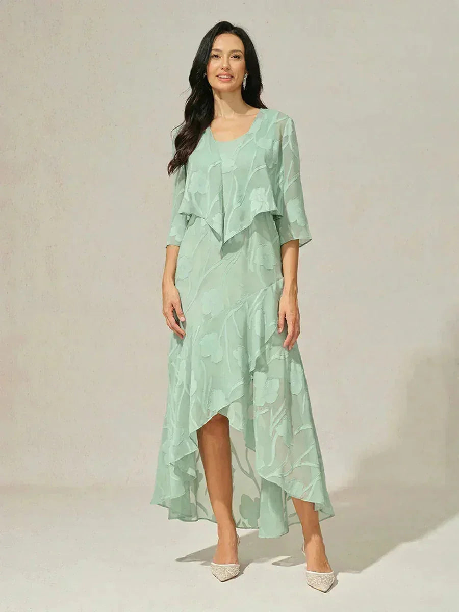 Women's Floral Burnout Chiffon Midi Dress product view 10 - Delvore