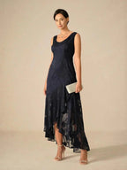 Women's Floral Burnout Chiffon Midi Dress product view 15 - Delvore