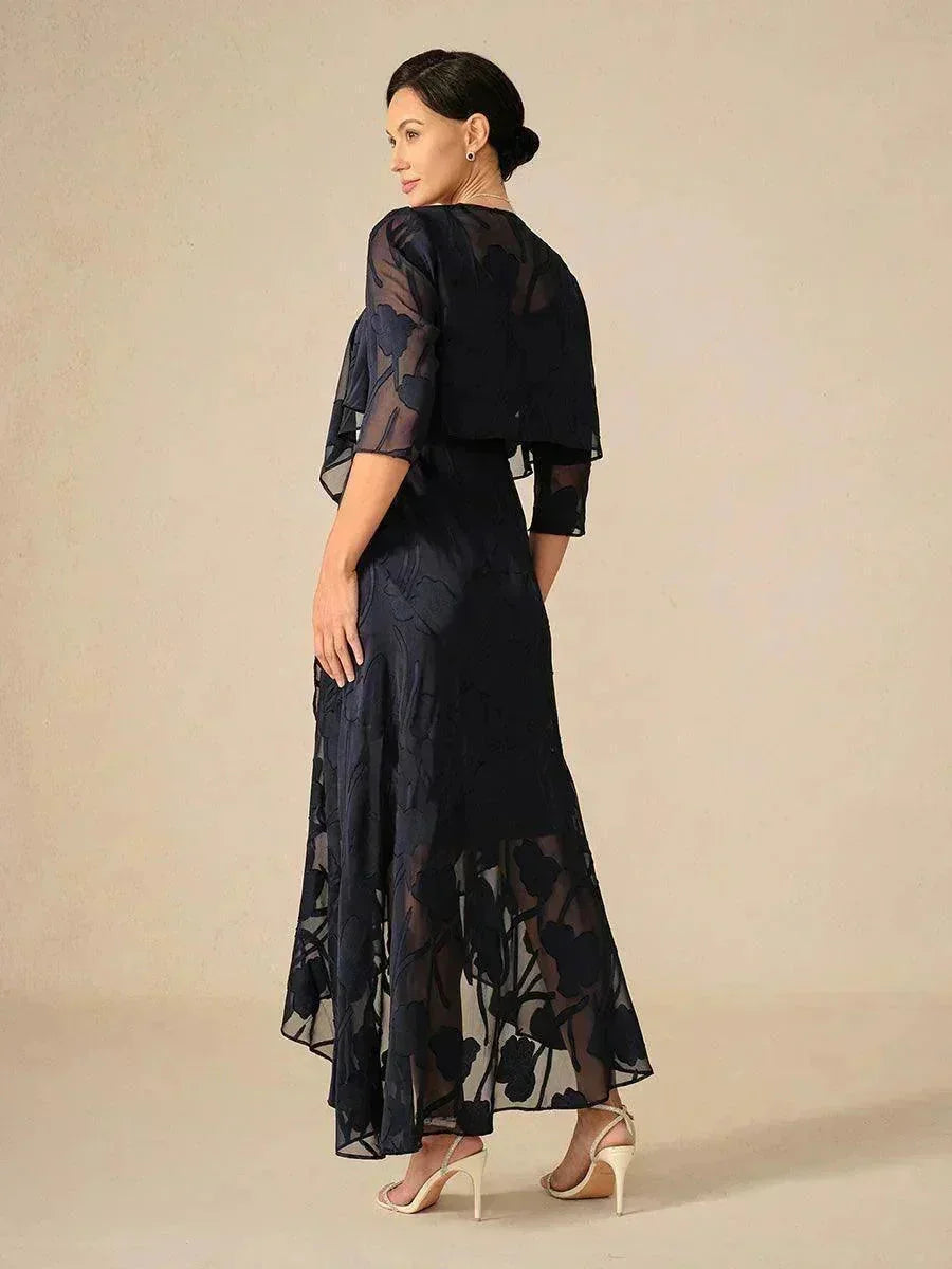 Women's Floral Burnout Chiffon Midi Dress product view 14 - Delvore