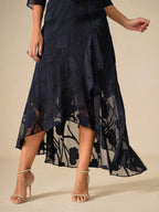 Women's Floral Burnout Chiffon Midi Dress product view 12 - Delvore