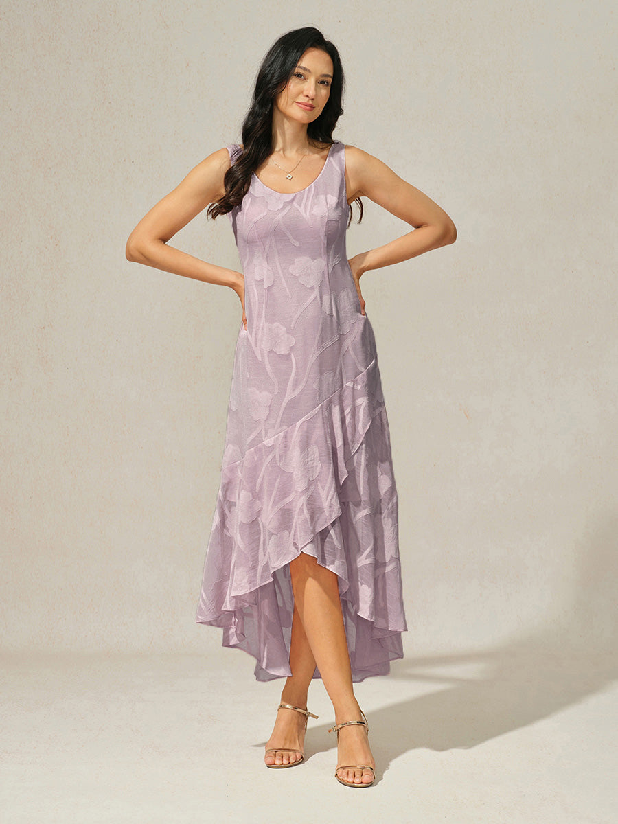Women's Floral Burnout Chiffon Midi Dress product view 31 - Delvore