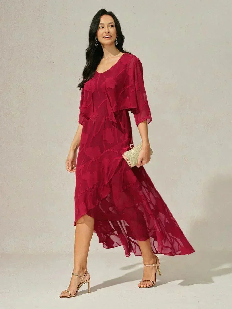 Women's Floral Burnout Chiffon Midi Dress product view 20 - Delvore