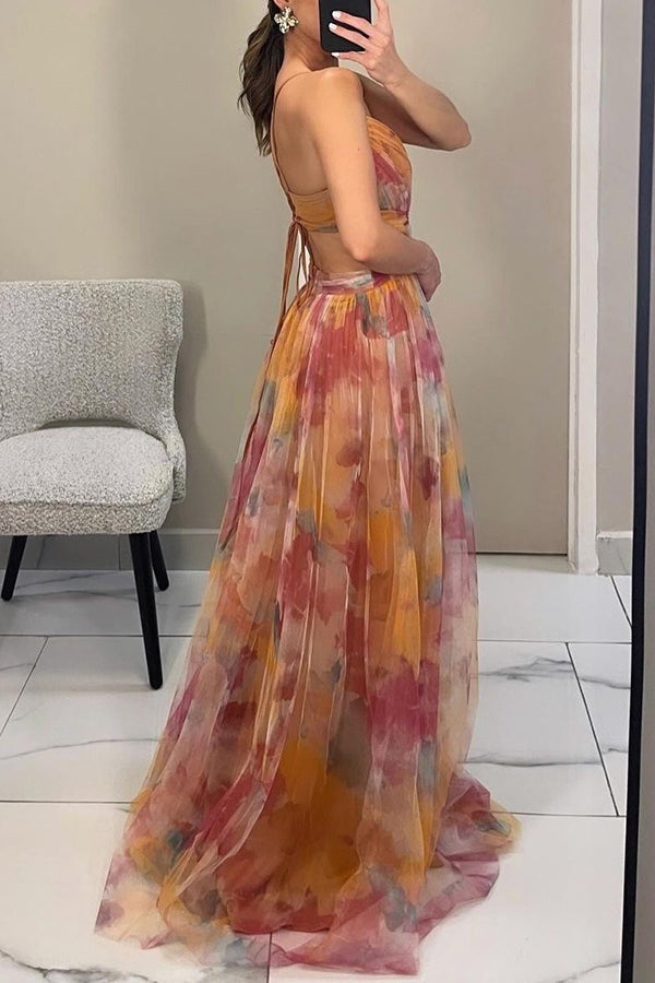Floral Chiffon Wrap Maxi Dress product view 5 - Delvore