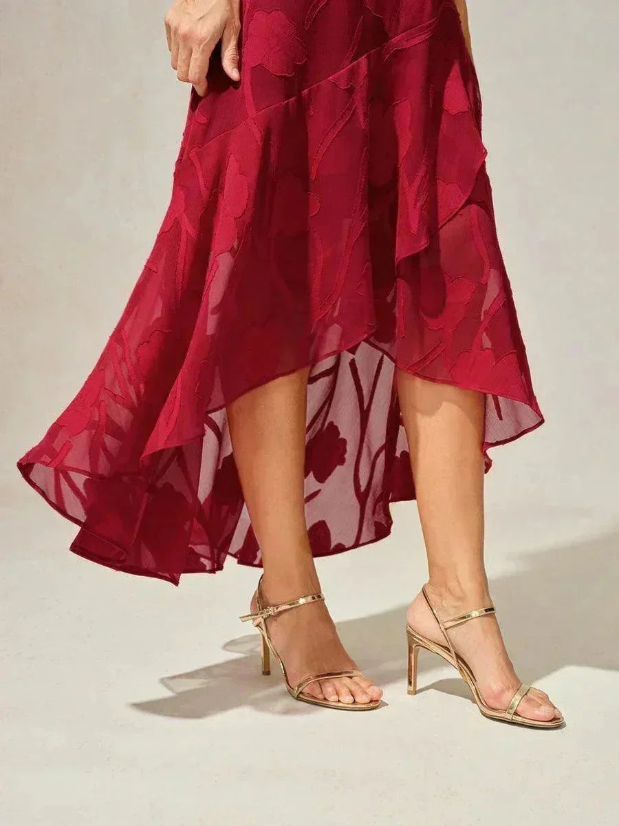Women's Floral Burnout Chiffon Midi Dress product view 19 - Delvore