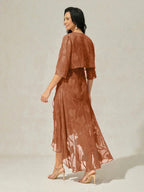 Women's Floral Burnout Chiffon Midi Dress product view 30 - Delvore