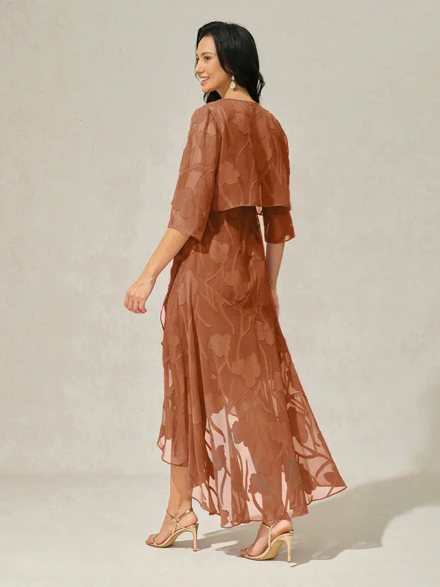 Women's Floral Burnout Chiffon Midi Dress product view 30 - Delvore