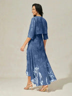 Women's Floral Burnout Chiffon Midi Dress product view 5 - Delvore