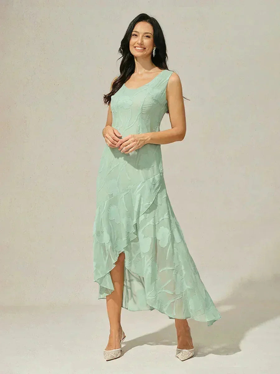 Women's Floral Burnout Chiffon Midi Dress product view 6 - Delvore