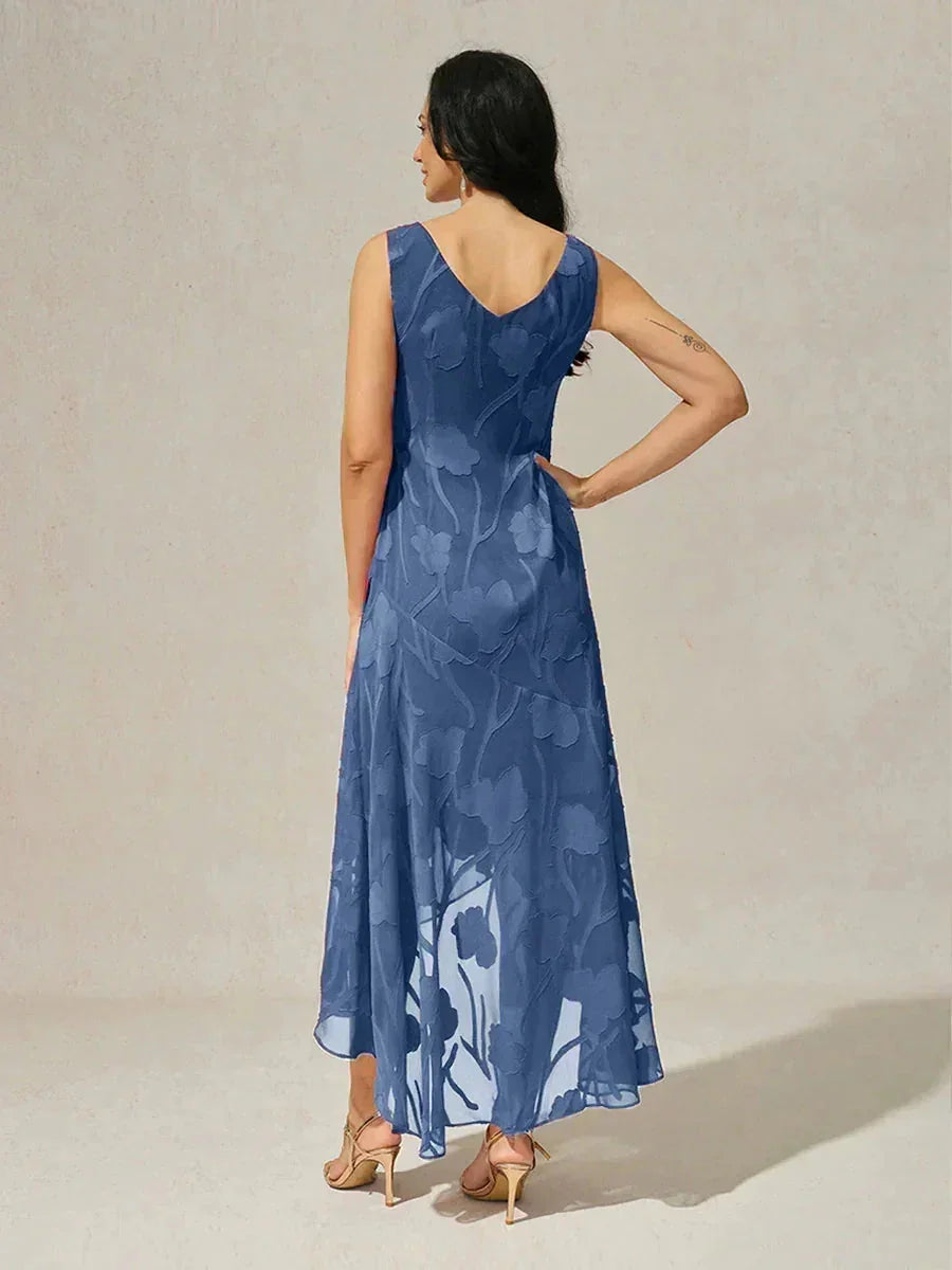 Women's Floral Burnout Chiffon Midi Dress product view 3 - Delvore