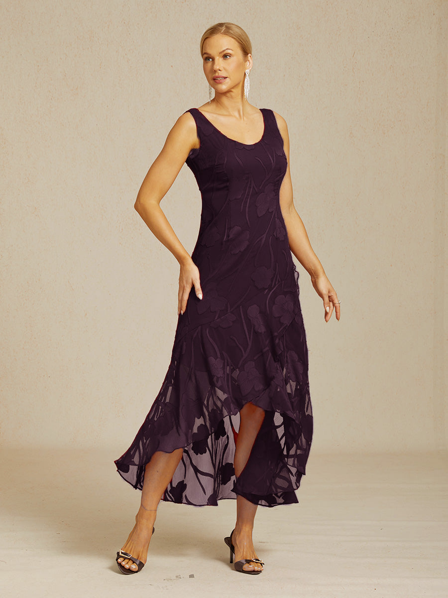Women's Floral Burnout Chiffon Midi Dress product view 33 - Delvore
