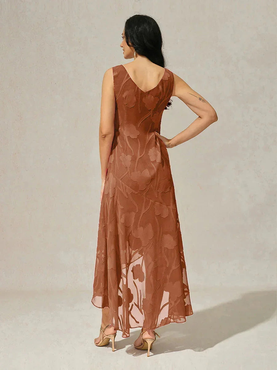 Women's Floral Burnout Chiffon Midi Dress product view 27 - Delvore