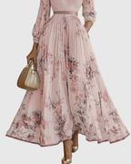 Women's Floral Pleated V-Neck Maxi Dress product view 13 - Delvore