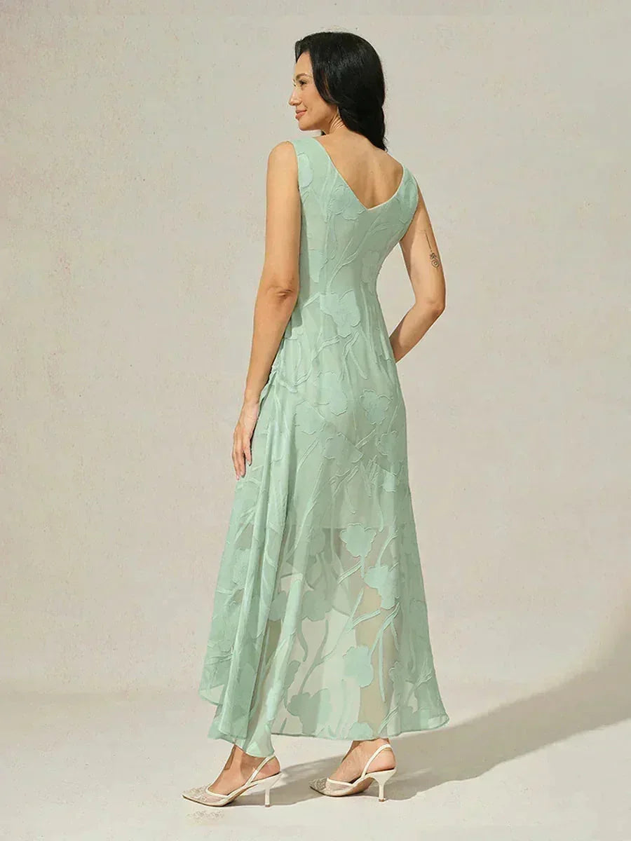 Women's Floral Burnout Chiffon Midi Dress product view 7 - Delvore