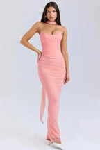 Ruched Mesh Mermaid Maxi Dress product view 22 - Delvore