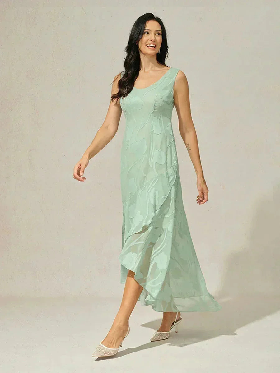 Women's Floral Burnout Chiffon Midi Dress product view 9 - Delvore