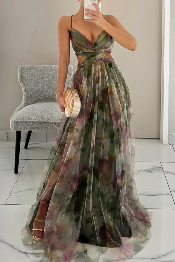 Floral Chiffon Wrap Maxi Dress product view 7 - Delvore