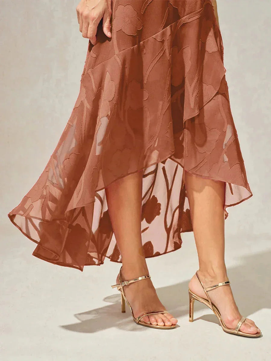 Women's Floral Burnout Chiffon Midi Dress product view 28 - Delvore