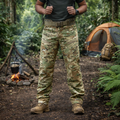 Tactical Cargo Pants | Black Cargo Trousers with Stretchable Waistband | Versatile Outdoor Gear for Comfort and Durability