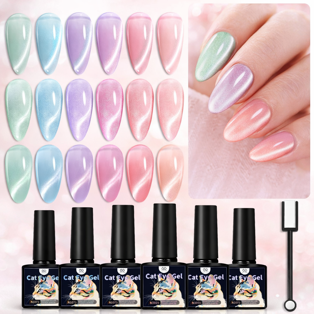 Northern Lights Pearl | Gel Nail Polish Set with Quick-Dry Formula | 6PCS Non-Toxic for Stunning Manicures