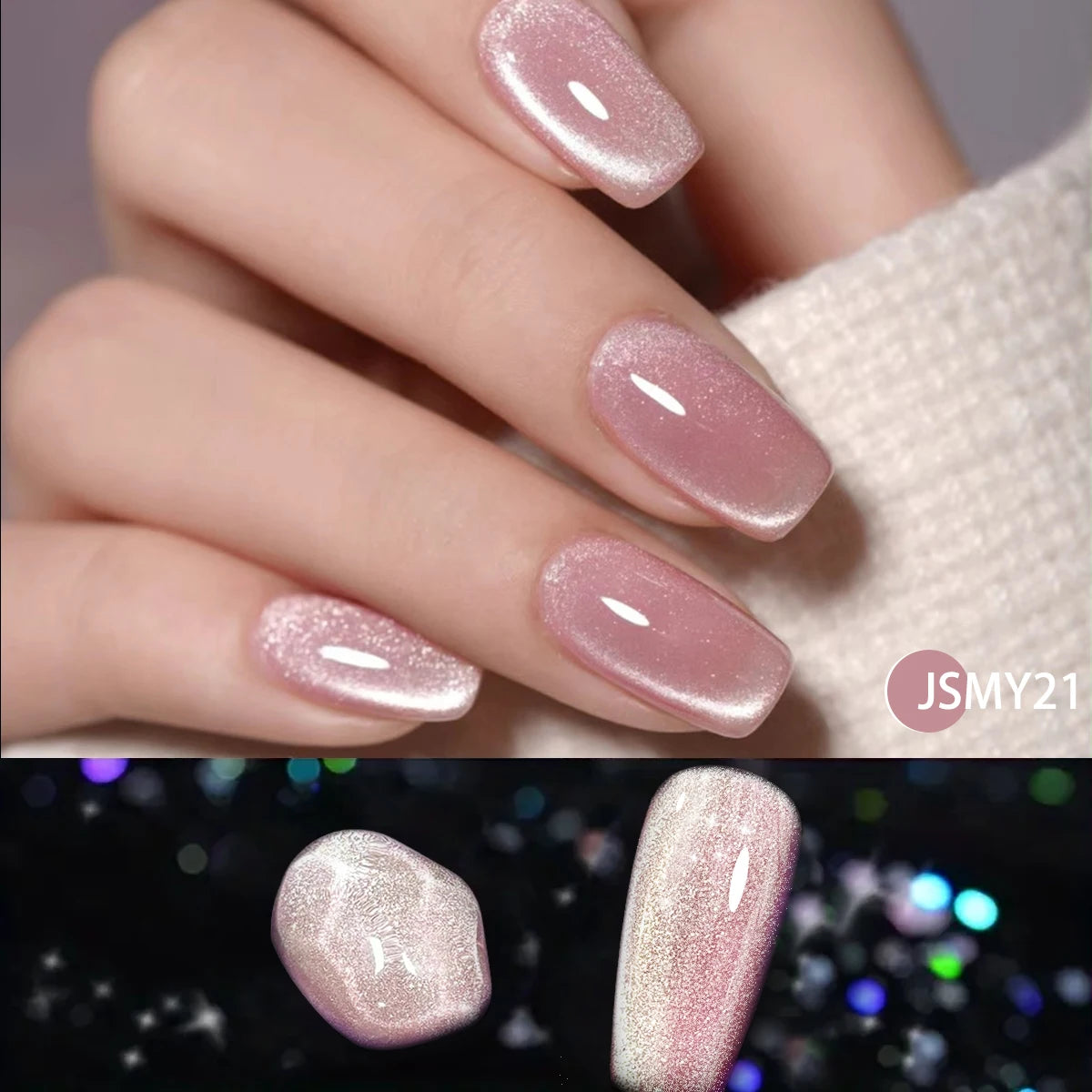 Crystal Cat Eye | Gel Nail Polish Set with Color-Changing Effect | Long-Lasting Manicure for Stunning Nails