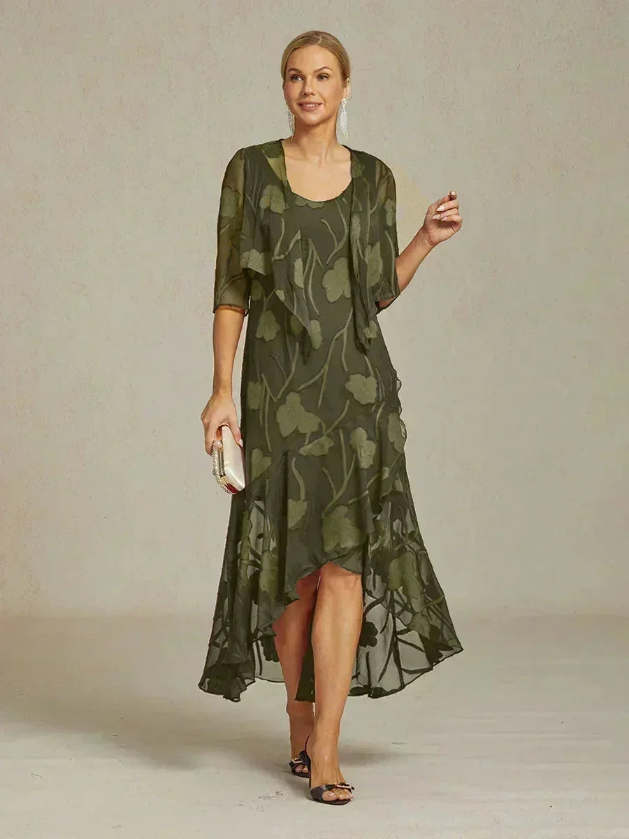 Women's Floral Burnout Chiffon Midi Dress product view 23 - Delvore