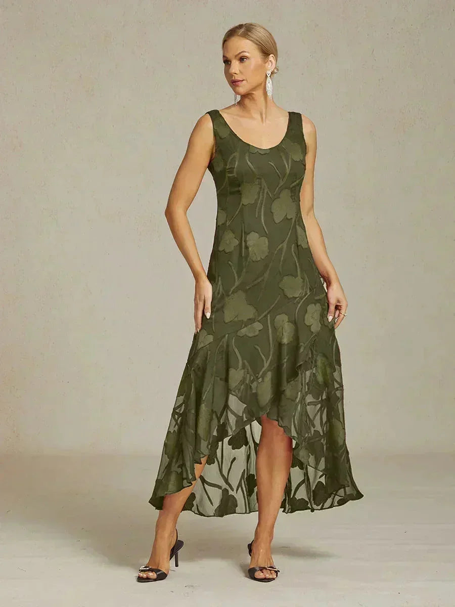 Women's Floral Burnout Chiffon Midi Dress product view 22 - Delvore