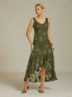 Women's Floral Burnout Chiffon Midi Dress product view 22 - Delvore