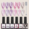 Crystal Cat Eye | Gel Nail Polish Set with Color-Changing Effect | Long-Lasting Manicure for Stunning Nails