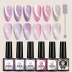 Crystal Cat Eye | Gel Nail Polish Set with Color-Changing Effect | Long-Lasting Manicure for Stunning Nails