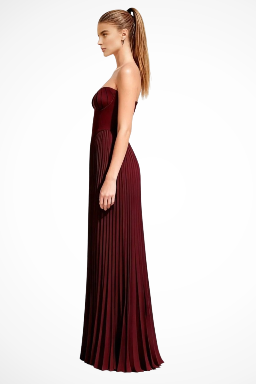 Strapless Pleated Maxi Dress product view 7 - Delvore