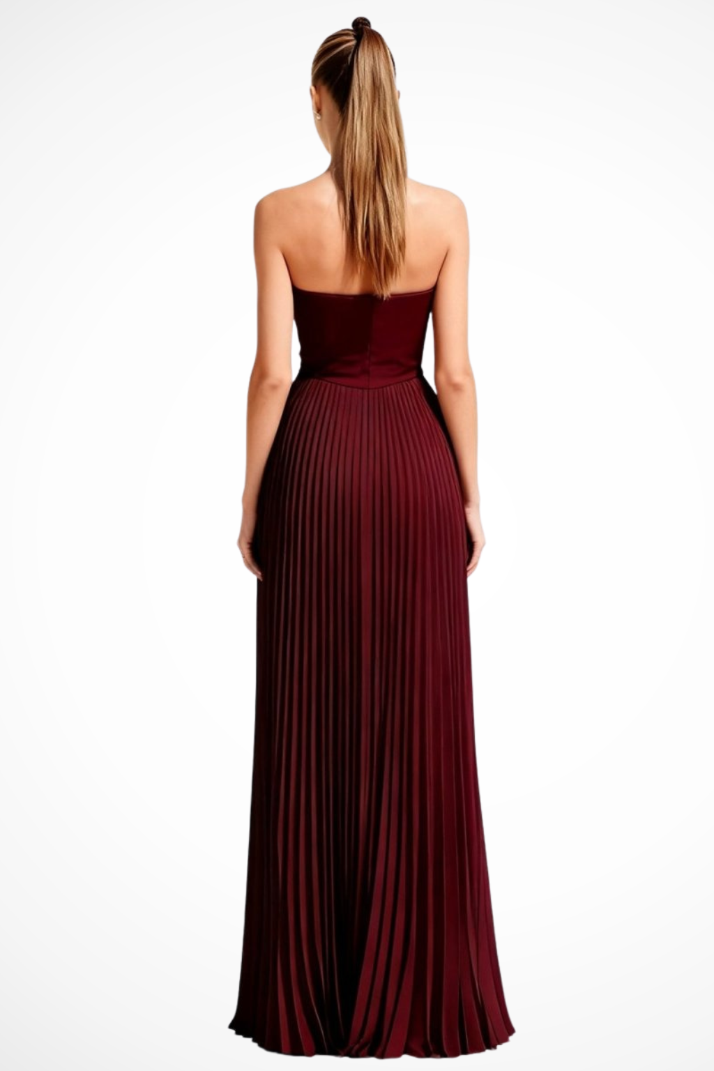 Strapless Pleated Maxi Dress product view 8 - Delvore