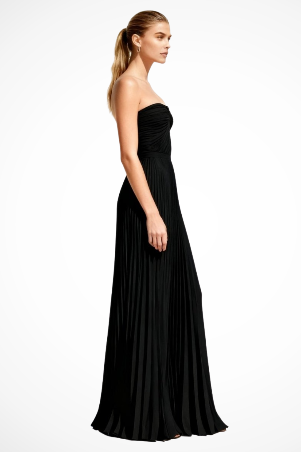Strapless Pleated Maxi Dress product view 2 - Delvore