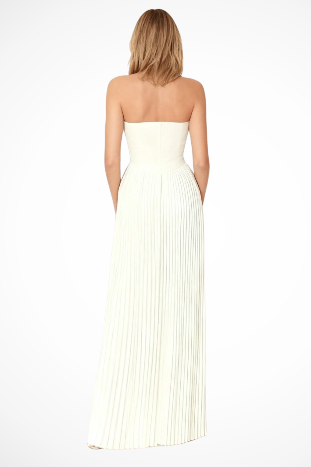 Strapless Pleated Maxi Dress product view 18 - Delvore
