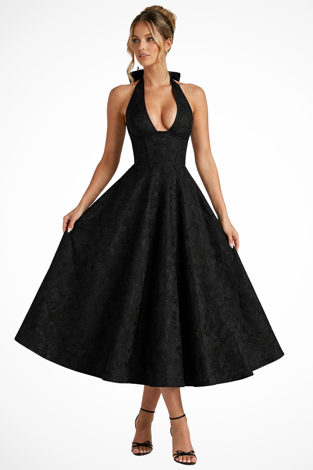 Halter Neck Corset Midi Dress product view 8 - Delvore