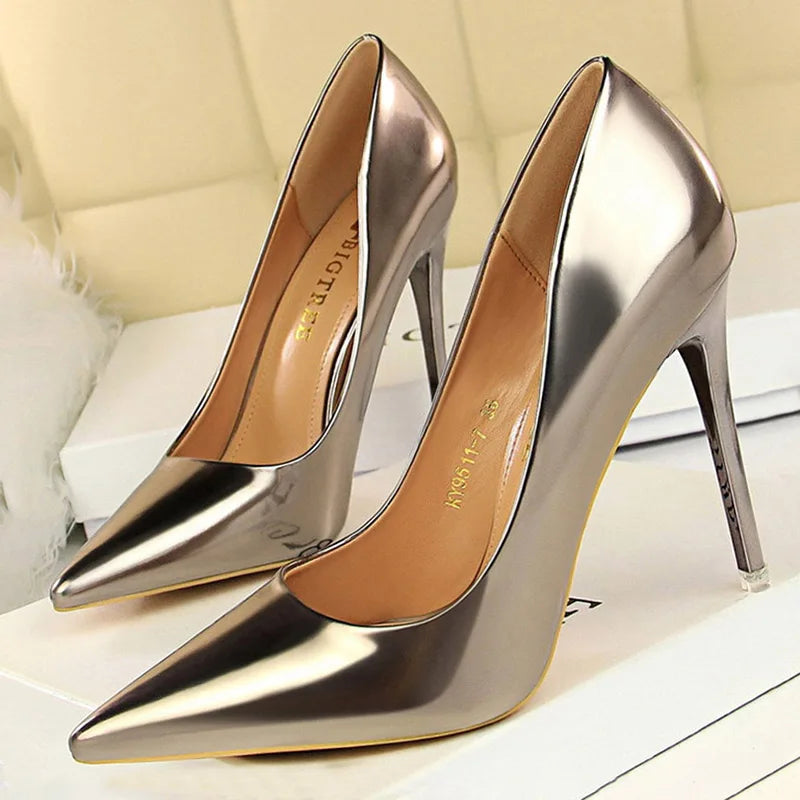 Patent Pointed Toe Stiletto Pumps