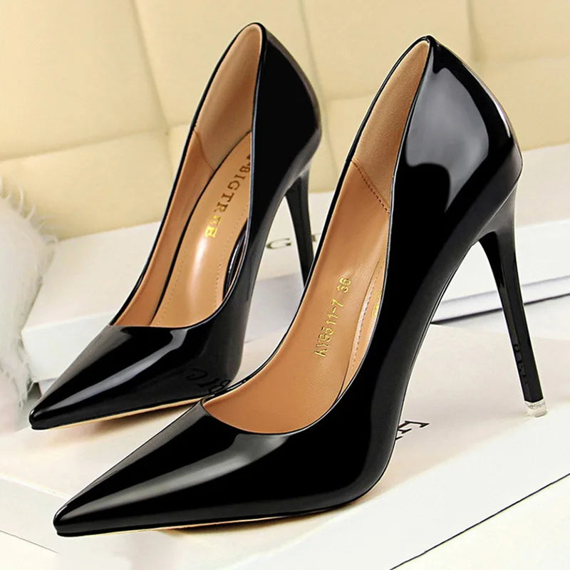 Patent Pointed Toe Stiletto Pumps