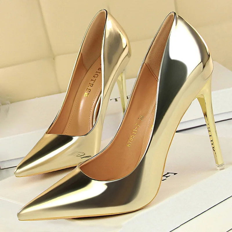 Patent Pointed Toe Stiletto Pumps