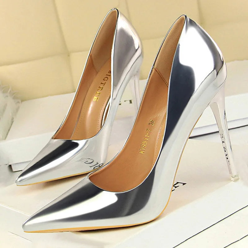 Patent Pointed Toe Stiletto Pumps