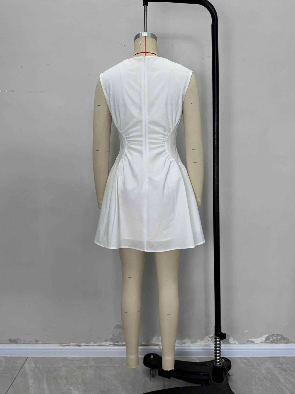 Bandeau Neck Zip Front Mini Dress product view 5 - Delvore