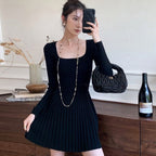 Long Sleeve Knit Mini Dress - Cararush