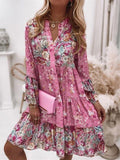 Floral Long Sleeve Tiered Midi Dress product view 5 - Delvore