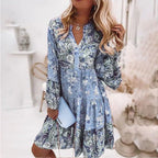 Floral Long Sleeve Tiered Midi Dress product view 3 - Delvore