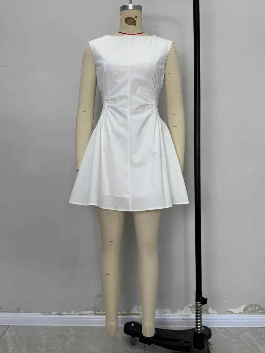 Bandeau Neck Zip Front Mini Dress product view 4 - Delvore